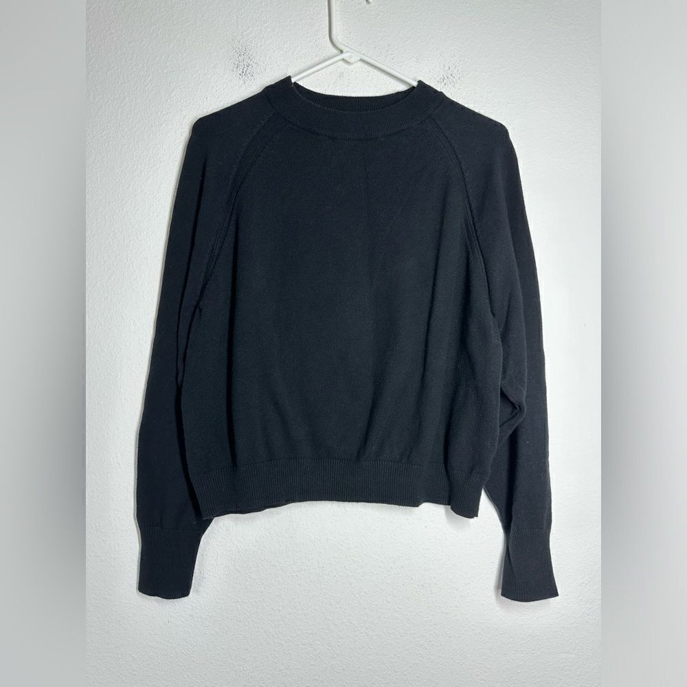 A NEW DAY Black Cotton Blend Pullover Sweater - Size L (Soft) Long Sleeve